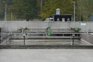Primary clarifier at the Plauen sewage treatment plant
