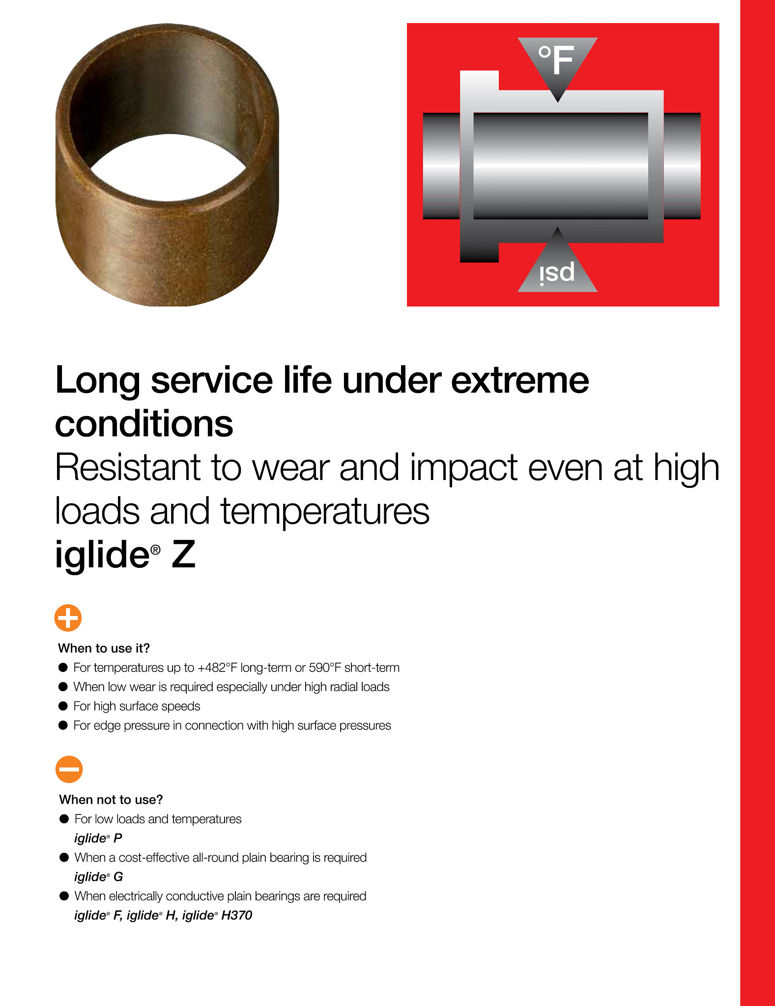 iglide® Z, sleeve bearing, imperial