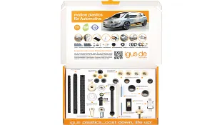 Musterbox für Automotive geöffnet mit Blick auf die Produkte