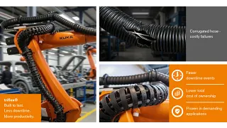 Robot cable management on triflex vs corrugated hose