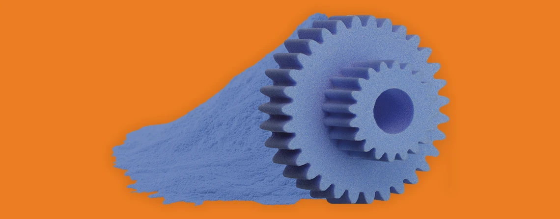 Material plástico de impresión 3D en I6-Blue que es detectable por alimentos