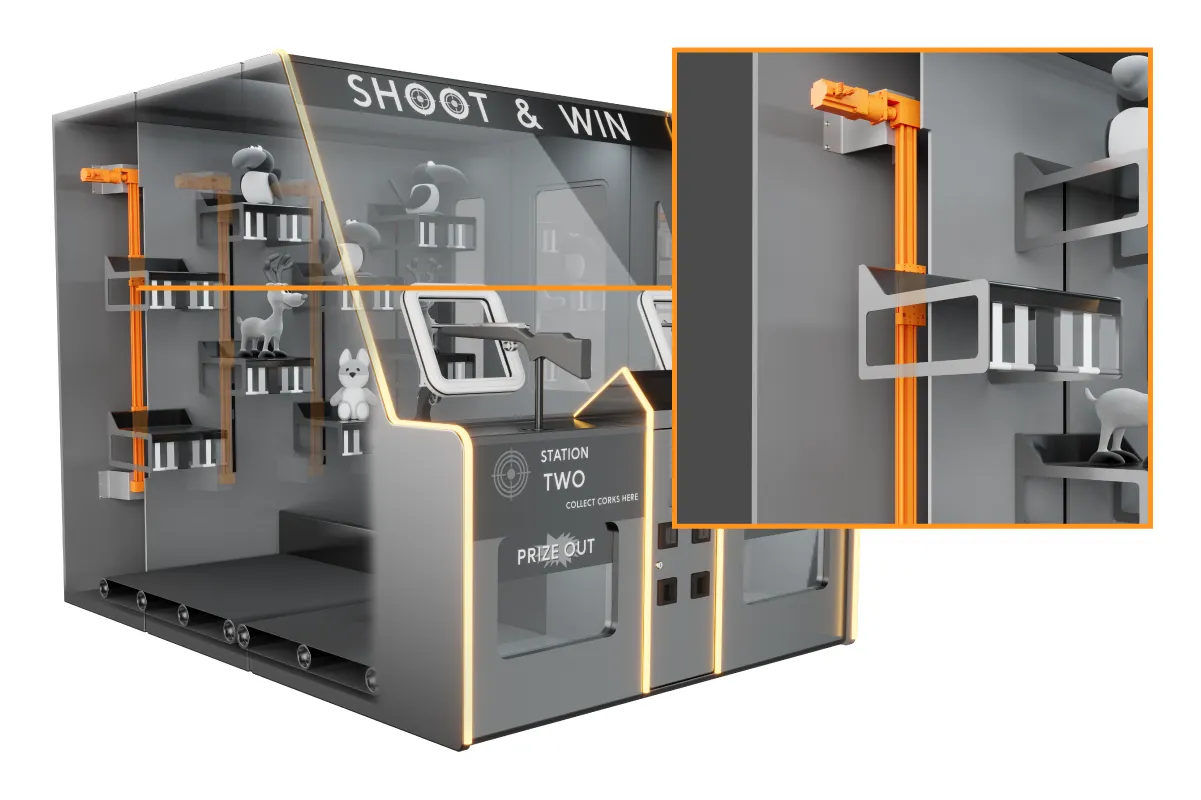 Vending shot and win machine