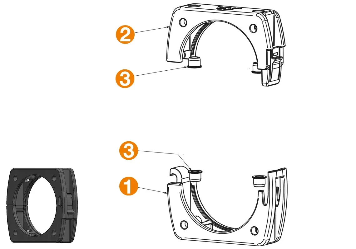 Lekki uchwyt montażowy triflex R bez systemu mocowania przewodów