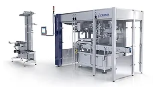Aluminum belt guide rollers in Krones labelling machine