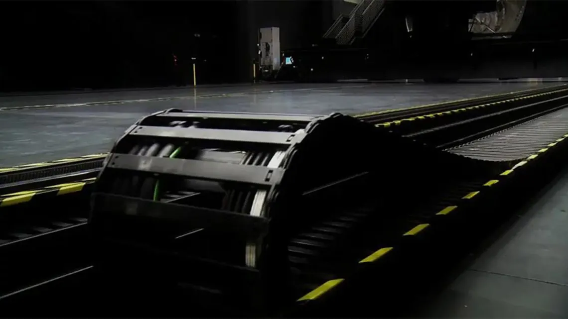 Roller energy chain in test system