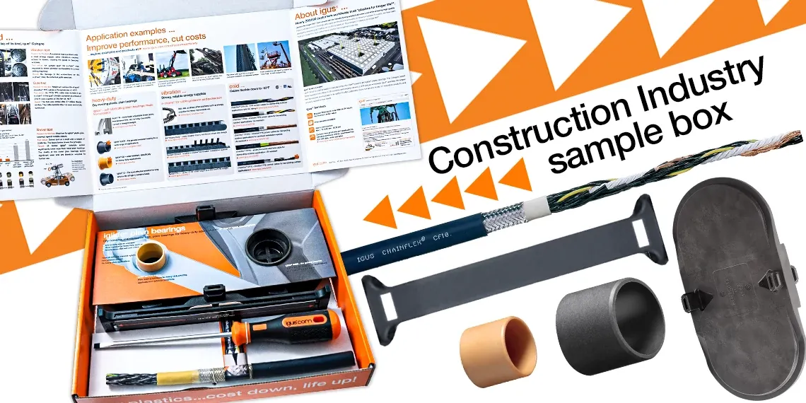 caja de muestras de maquinaria de construcción