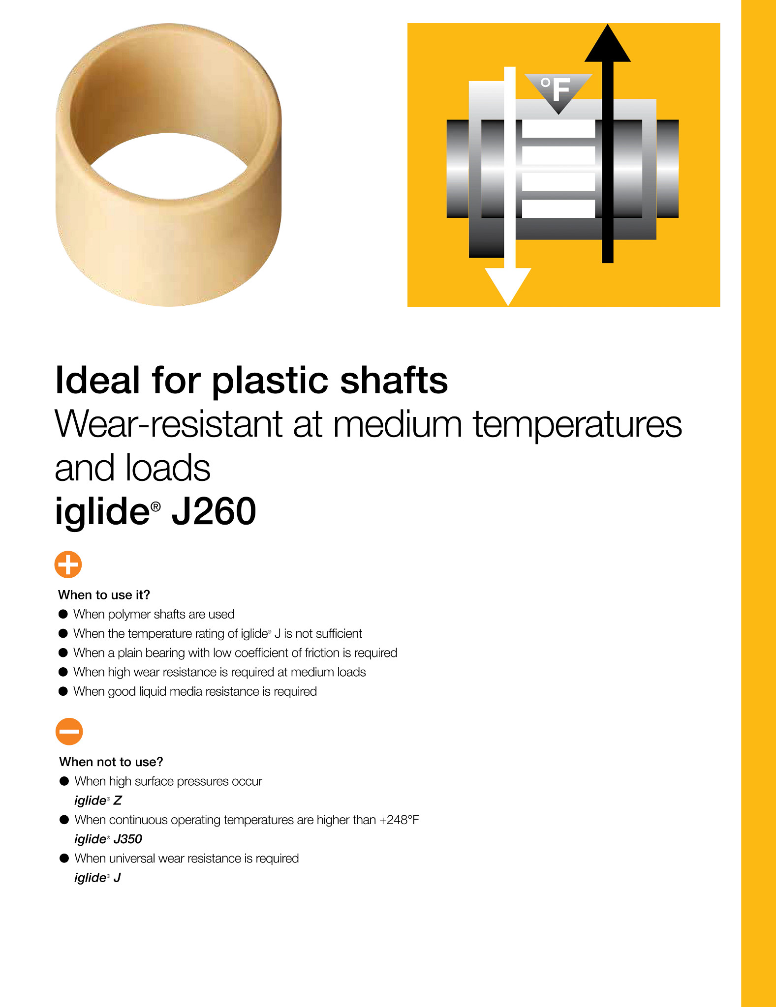 iglide® J260, sleeve bearing with flange, mm