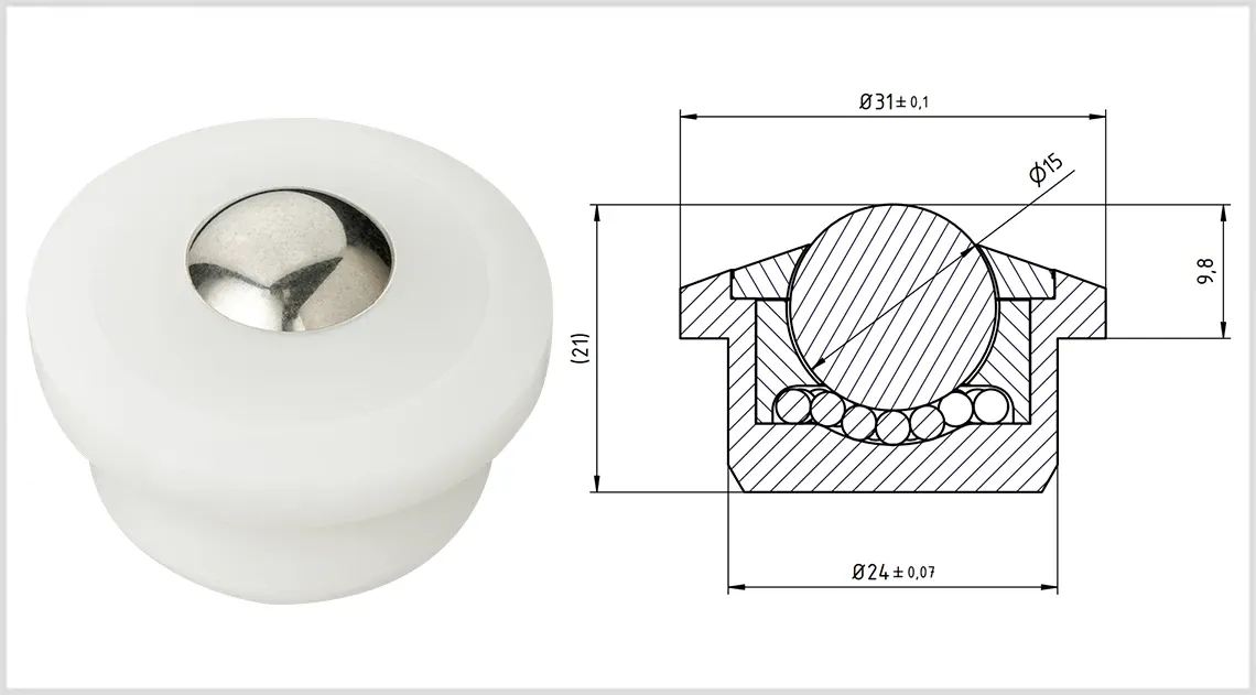 Unidad de transferencia de bolas xiros® con fácil operación para cargas más altas