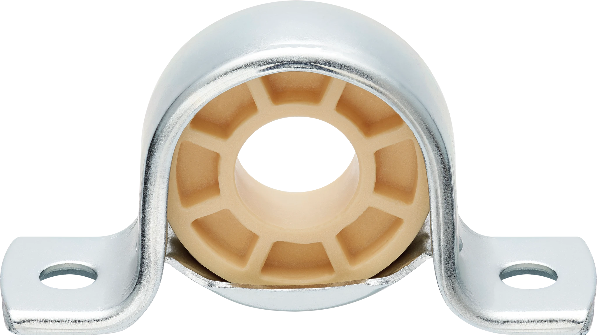 Low-cost pillow block bearing with sheet metal housing