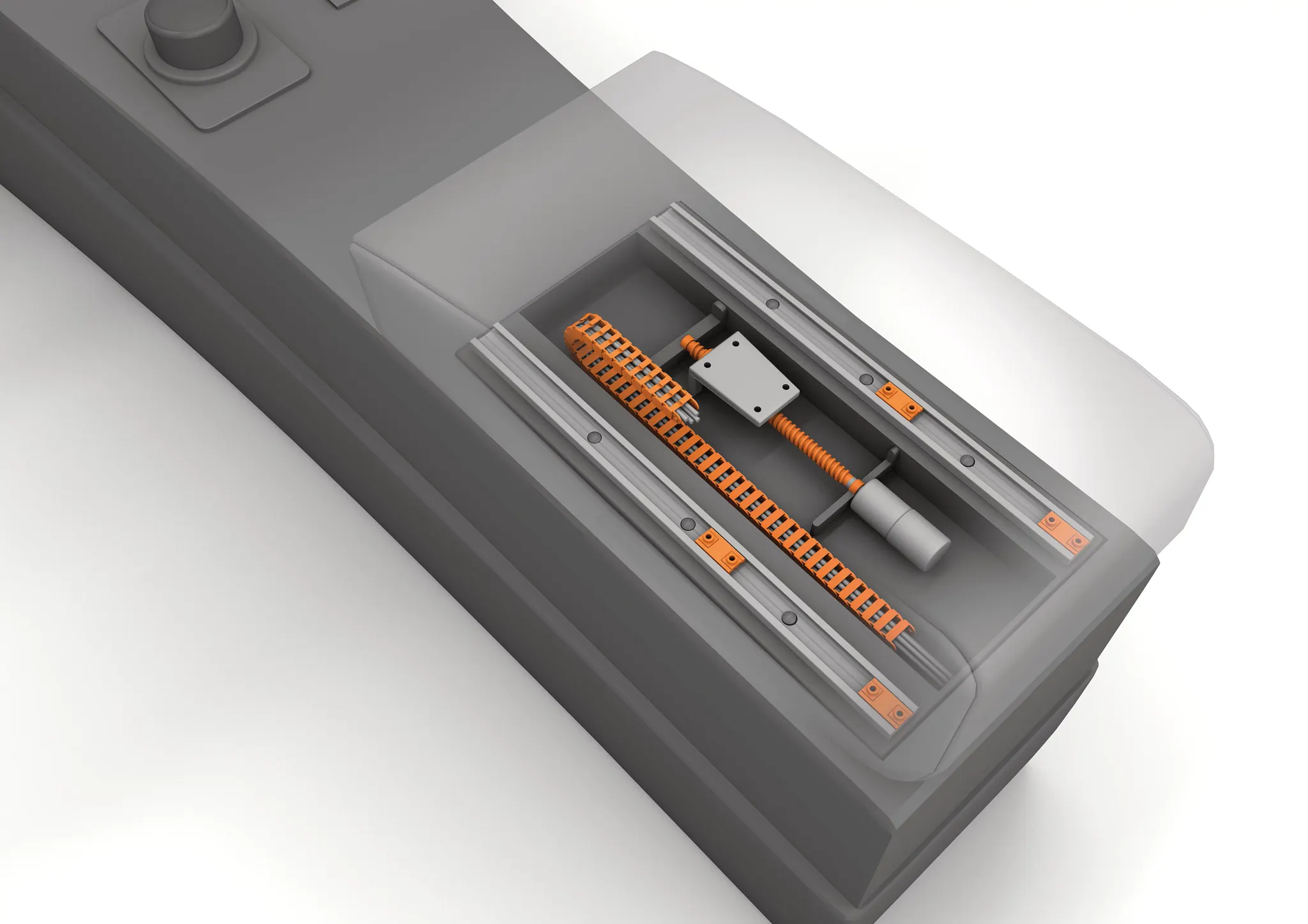 drylin, dryspin and e-chain in the centre console