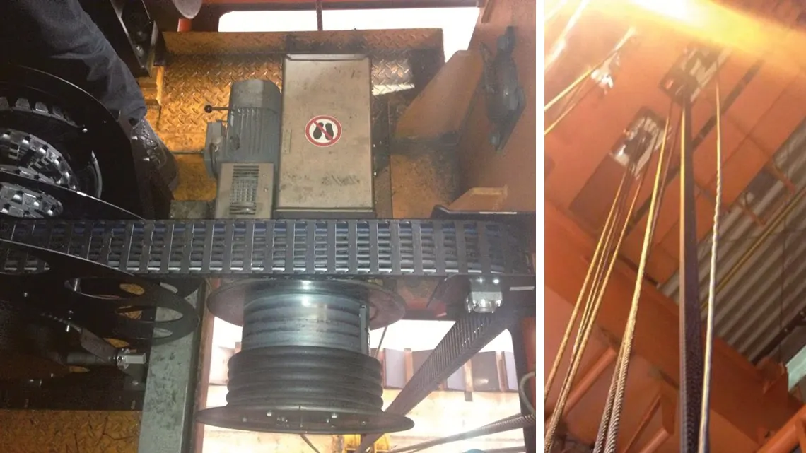 Coil crane in steelworks