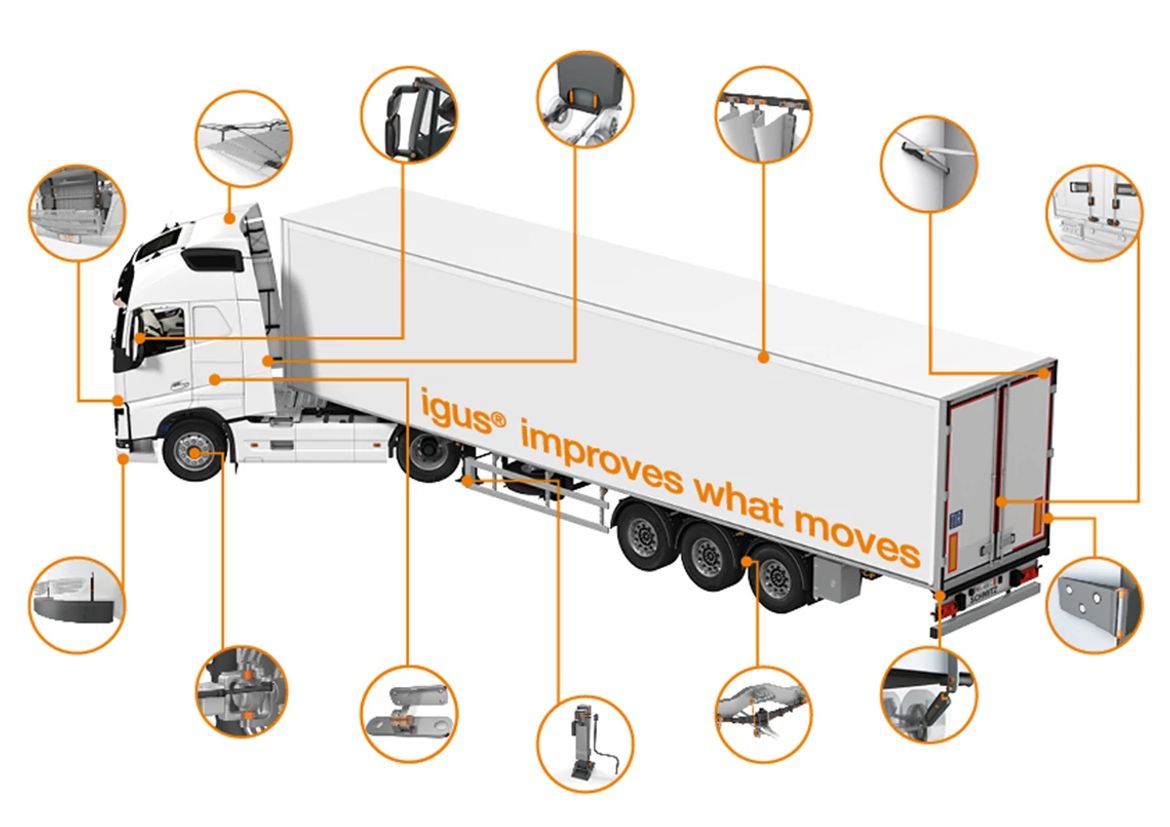 Lorry with installation positions for bearings