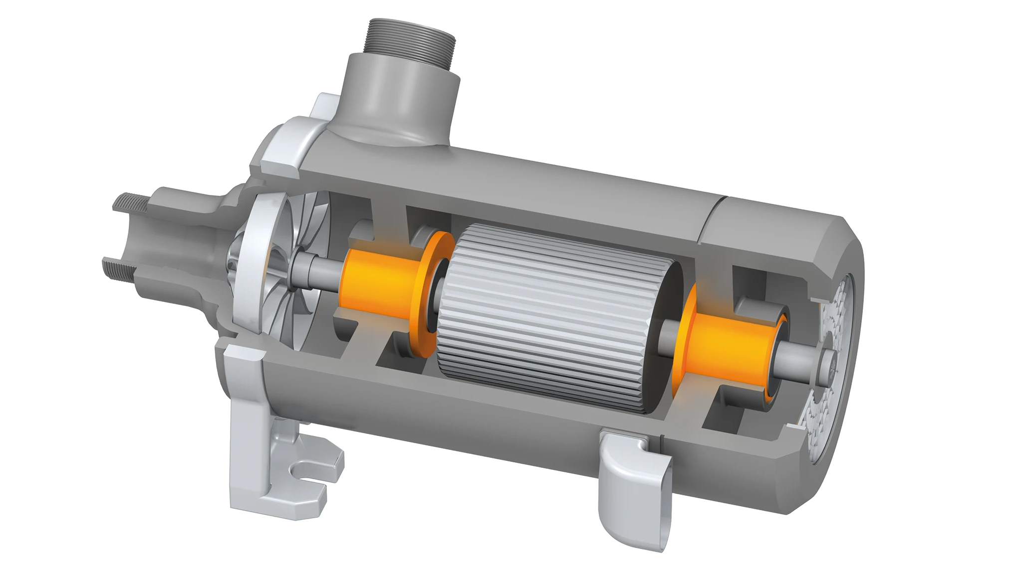 Coolant pump with plain bearings