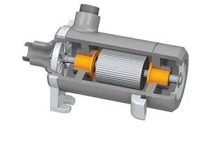 Coolant pump with hydrodynamic plain bearings