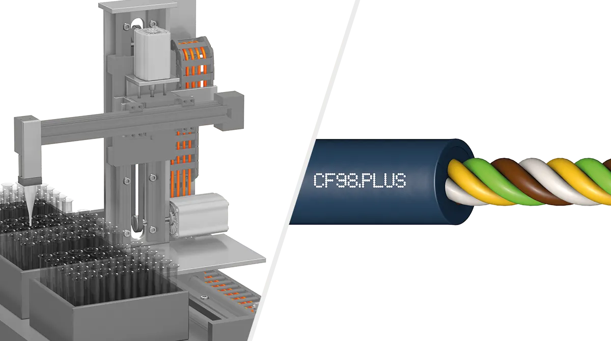 Laboratorní robot se systémem chainflex CF98.PLUS