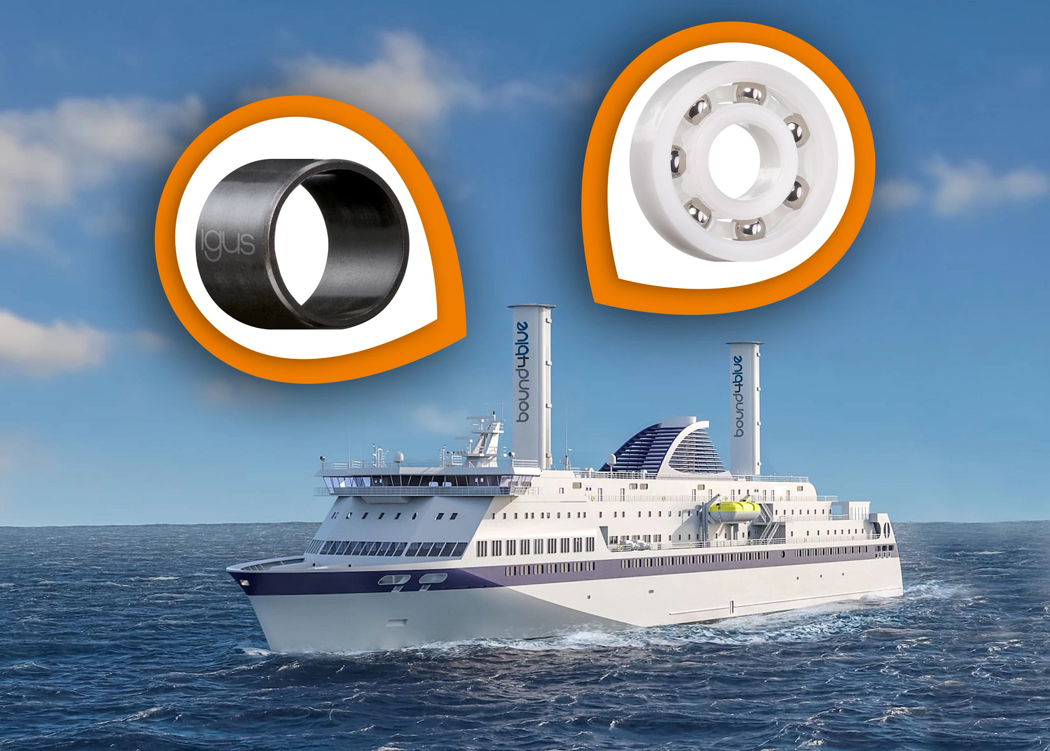 xiros Kugellager und iglidur Gleitlager in Wingsails