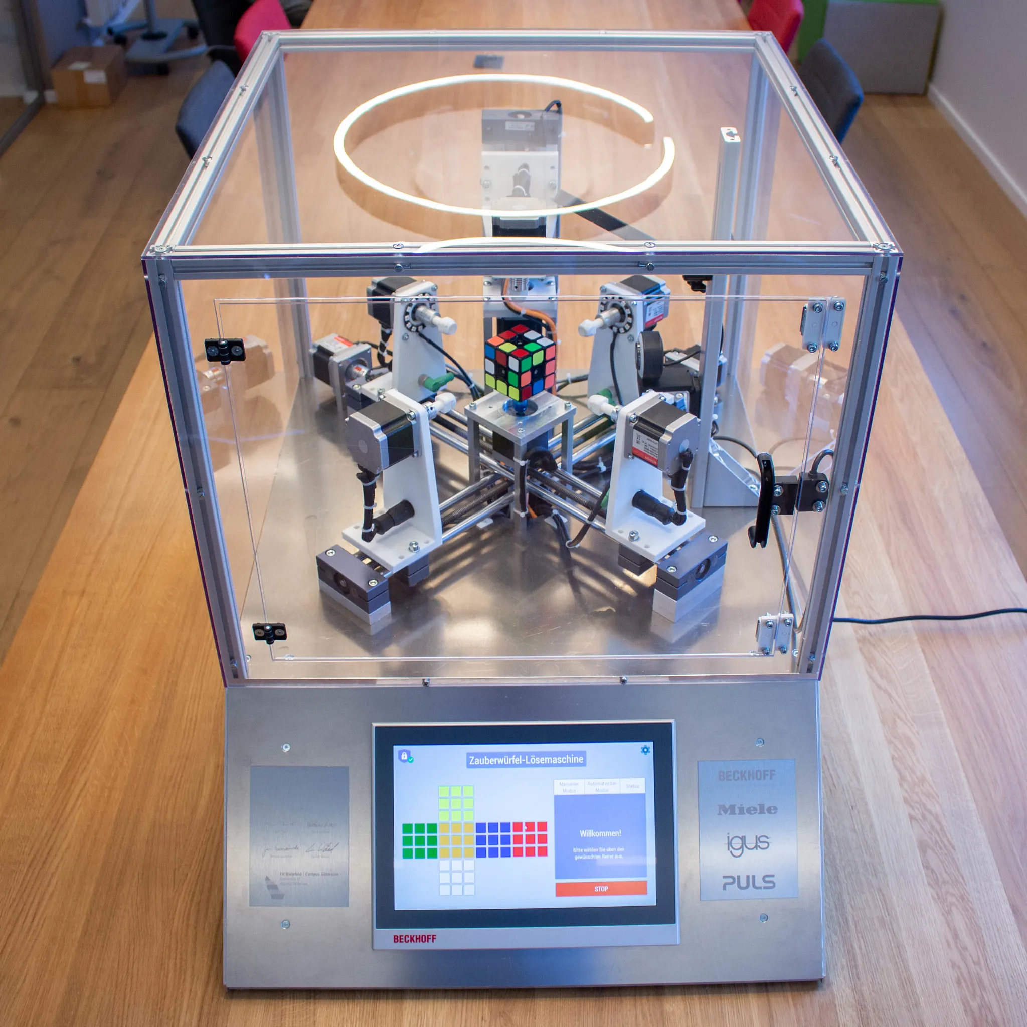 The finished Rubik&#x27;s cube machine