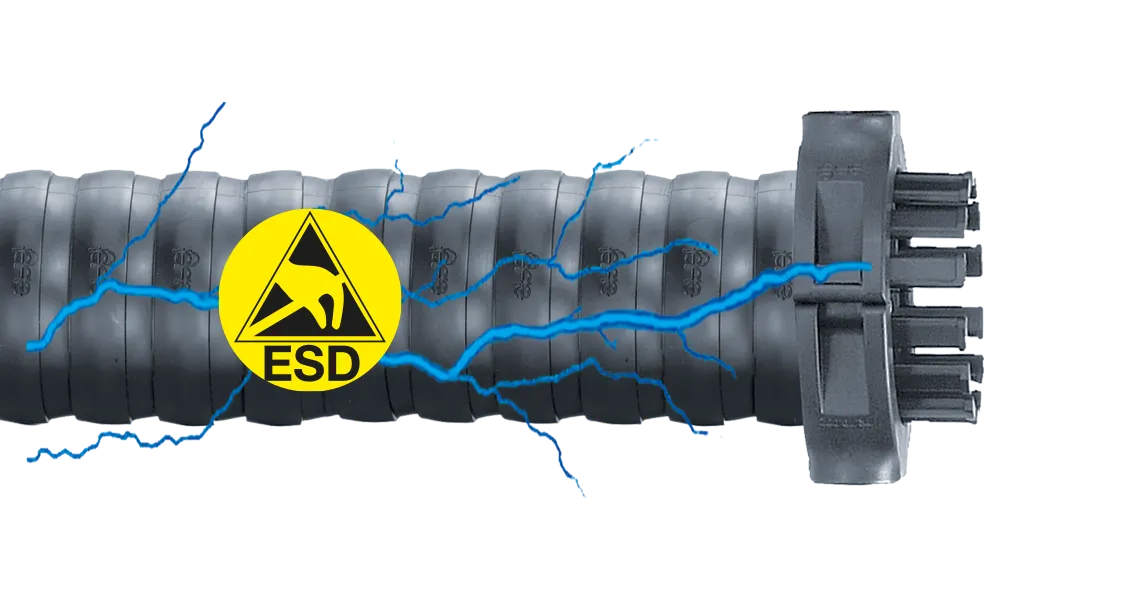Robot energy supply with ESD protection