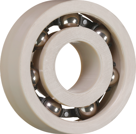 Deep groove ball bearing with xirodur F500 cage