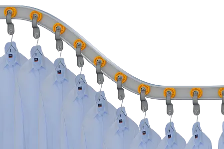 xiros® ball bearings in overhead conveyors for laundry