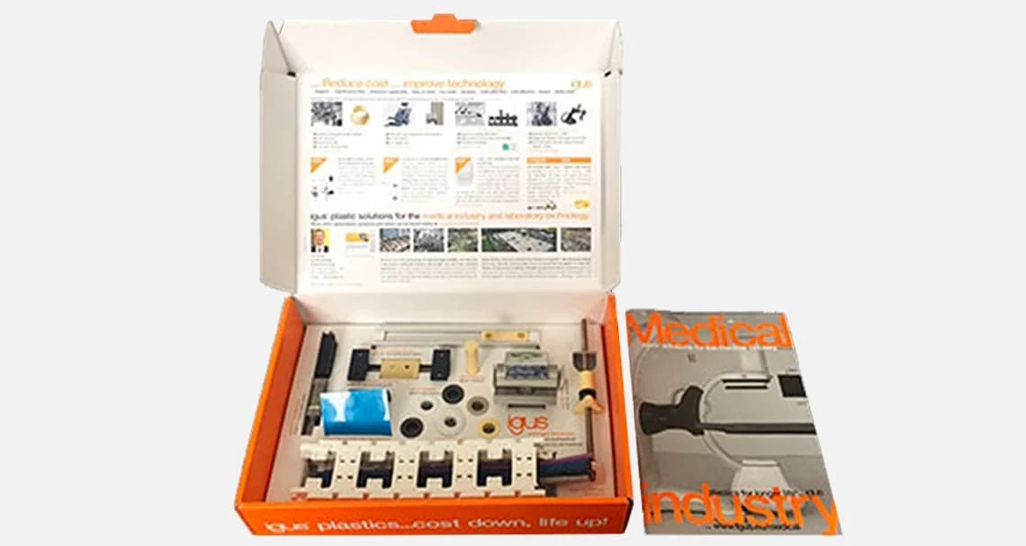 Caja de muestras gratuita para la tecnología médica