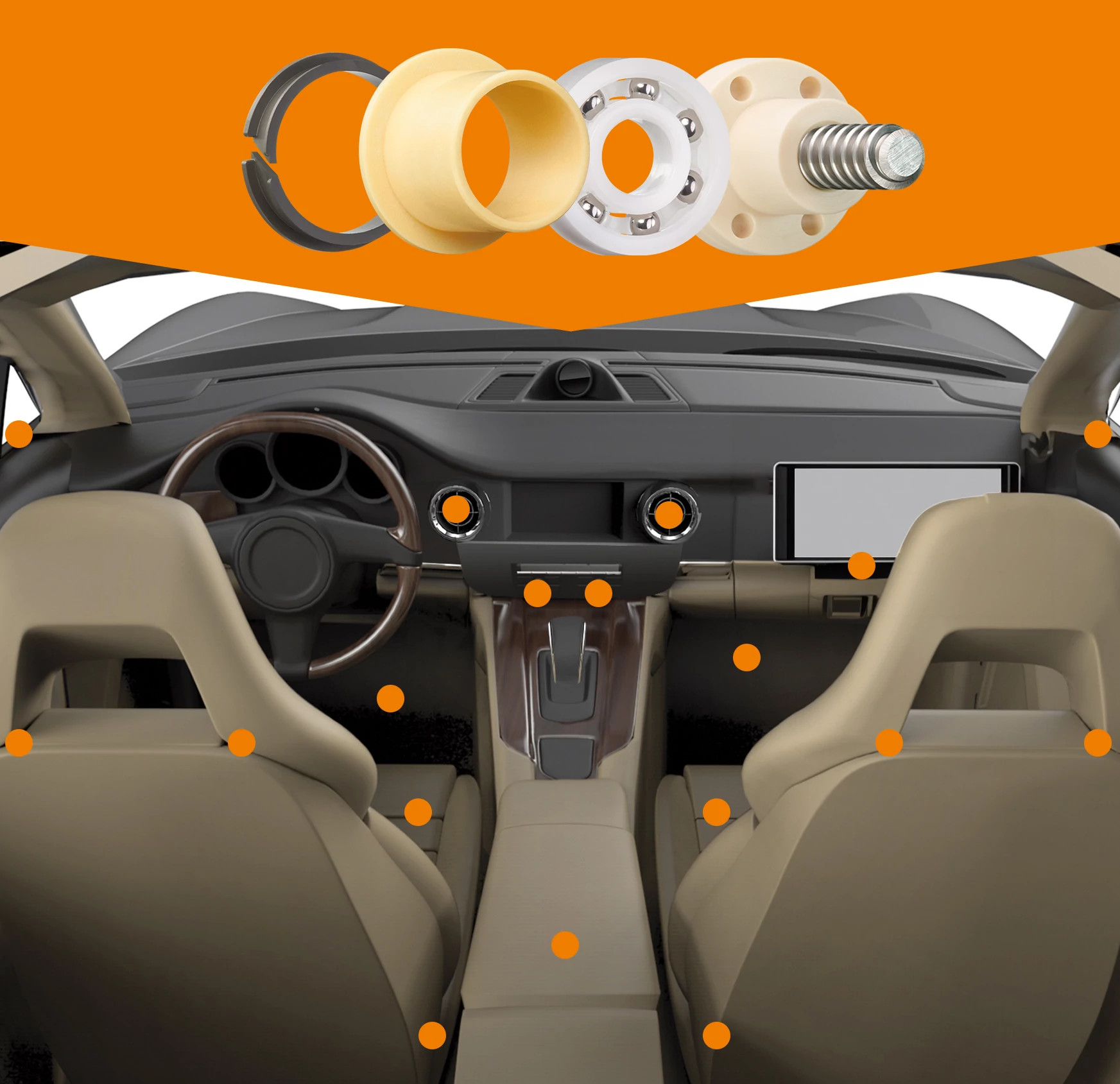 Bearing technology in car interiors