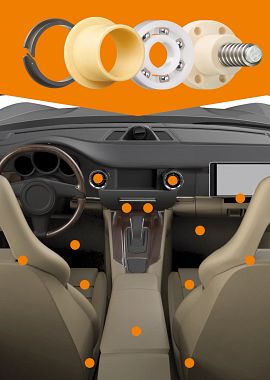 Bearing technology in car interiors