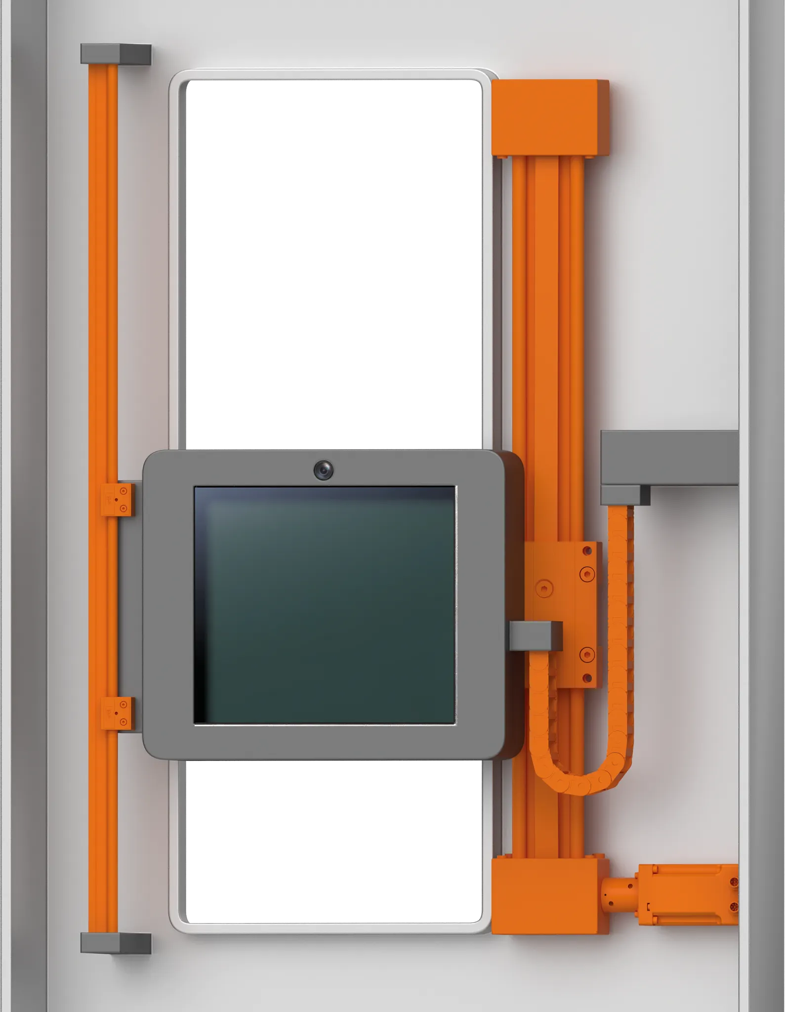 Height-adjustable monitor in access system