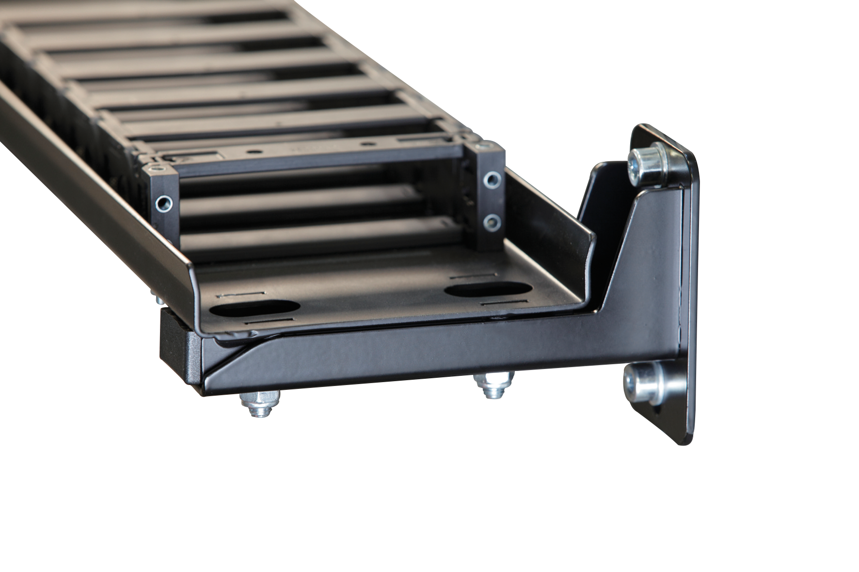 Steel support tray for energy chains