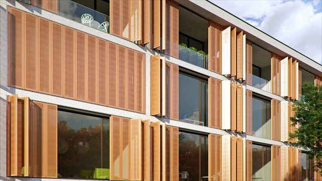 Energy chains for folding sliding shutters