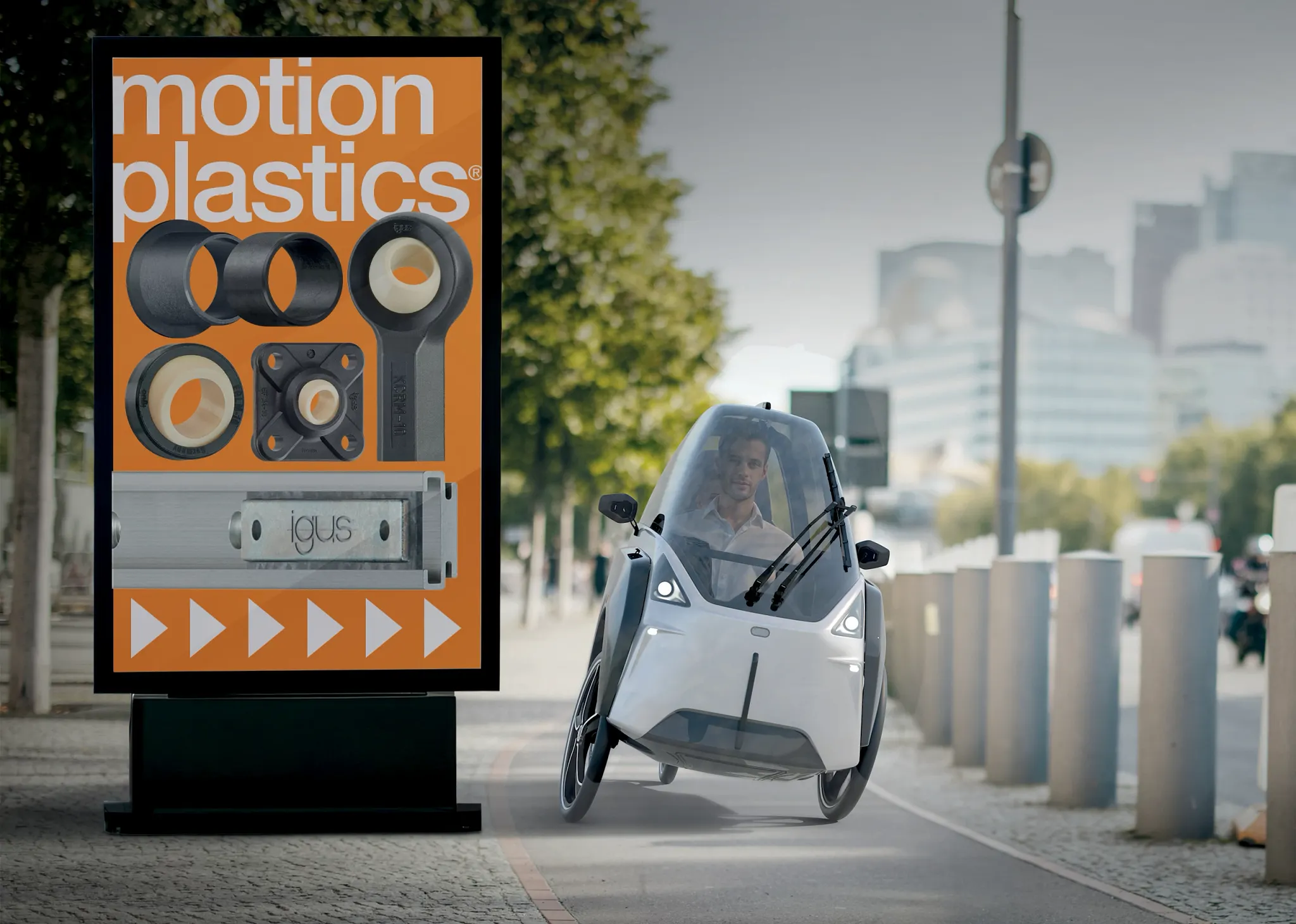 Im JetBike sorgen schmierfreie Polymerlager von igus für ein wartungsfreies, ruhiges Fahrerlebnis