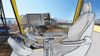 Cab in construction site vehicle