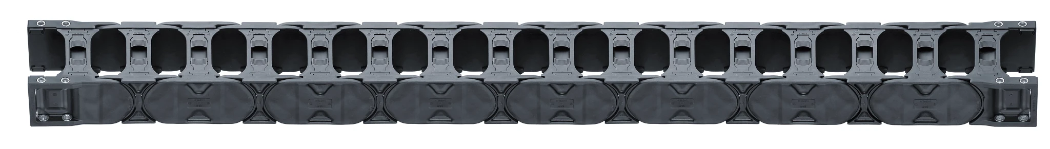 Energy chains with crossbars every link