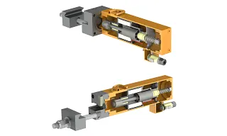 Portas de correr leves com componentes igus