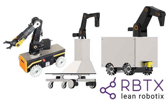 Robôs AGV como sistemas completos em RBTX