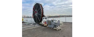 e-chain reel with socket trolley