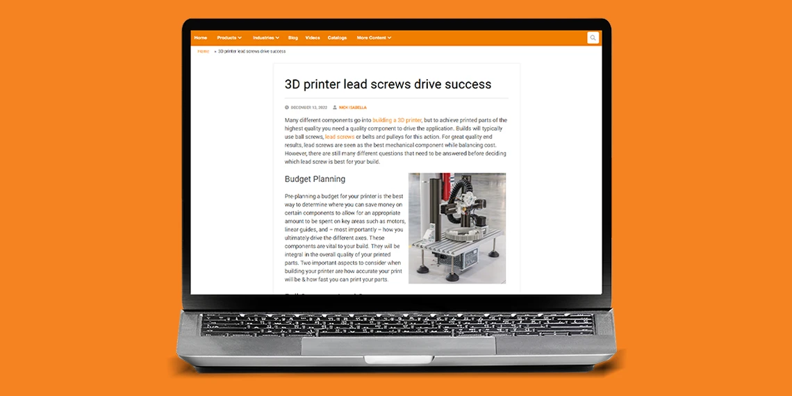 dryspin lead screw in 3d printer application image