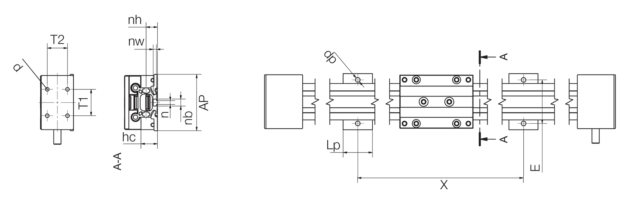 Eixo linear para a área à prova de explosão