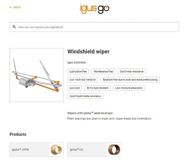 Détails des applications dans igusGO