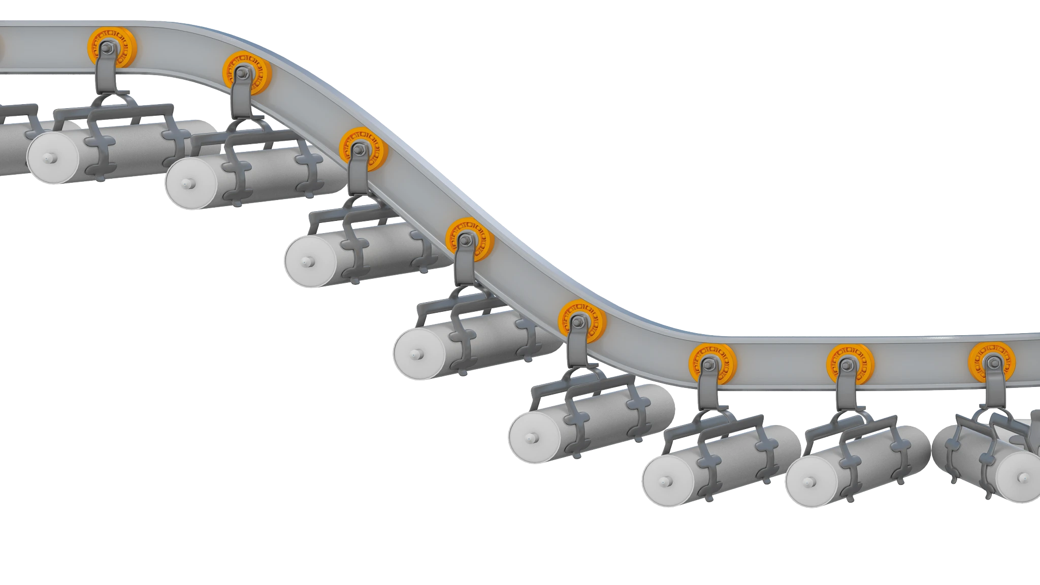 xiros® ball bearings in overhead conveyors for transporting components