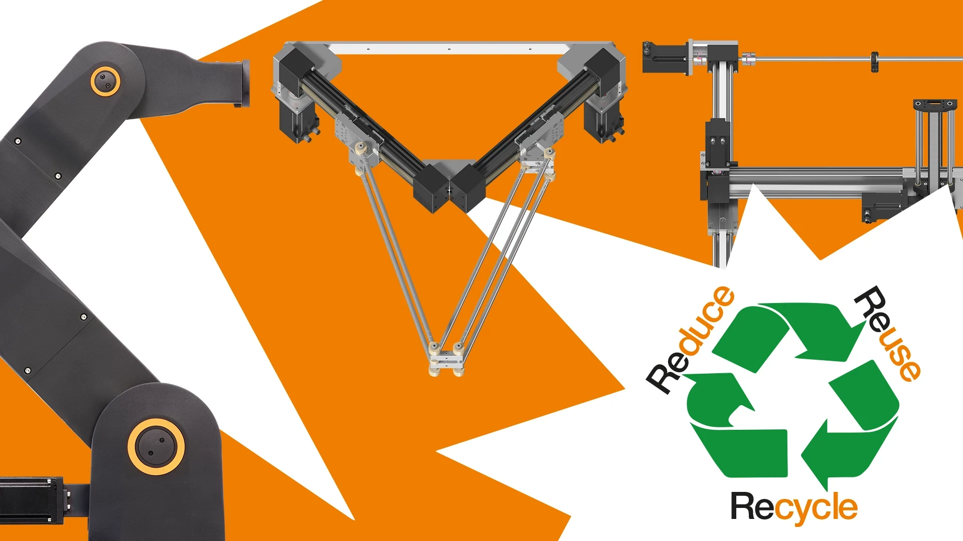 3 種不同的機器人和回收標誌