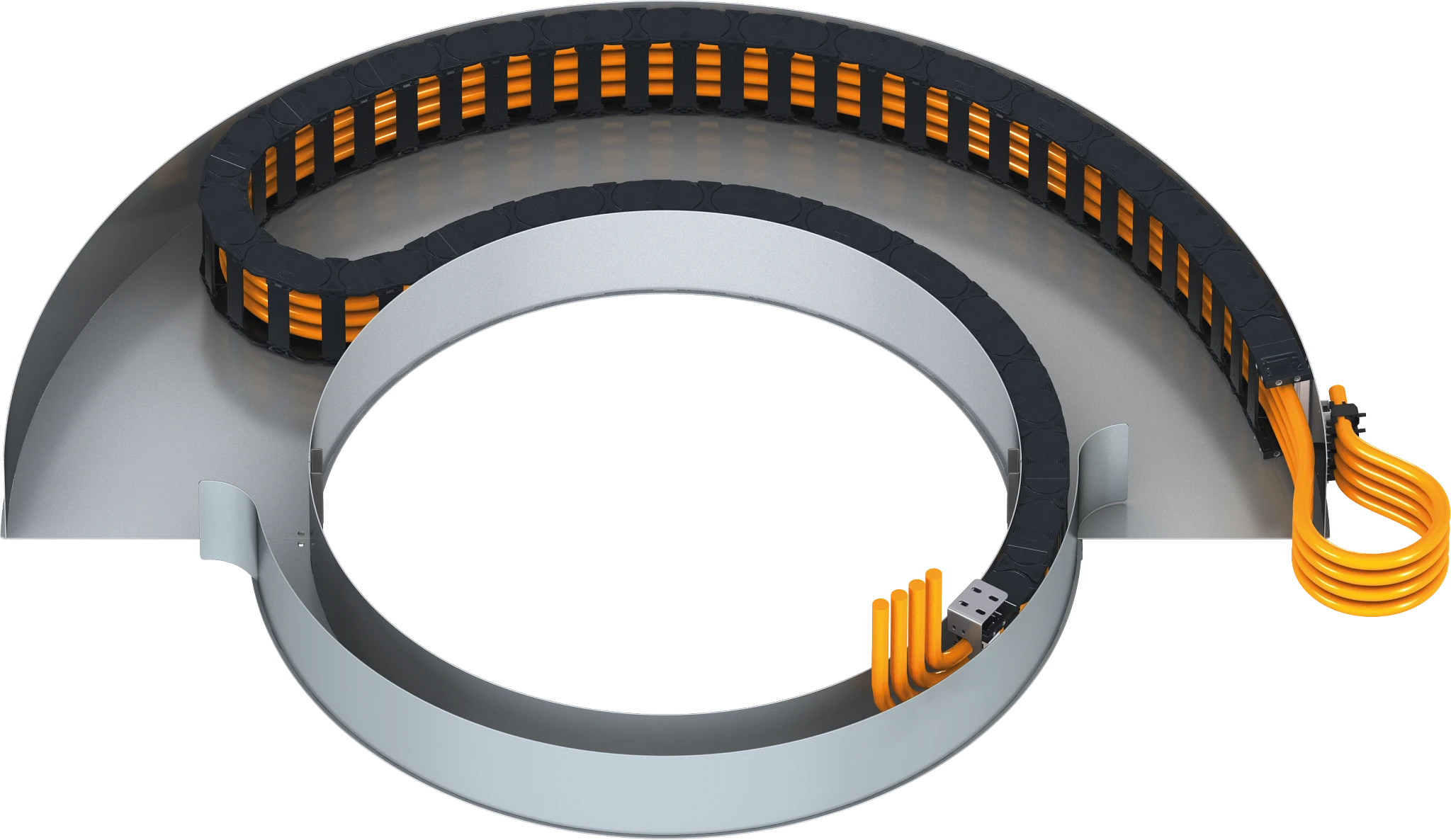 Chaîne porte-câbles à double rayon de courbure RBR