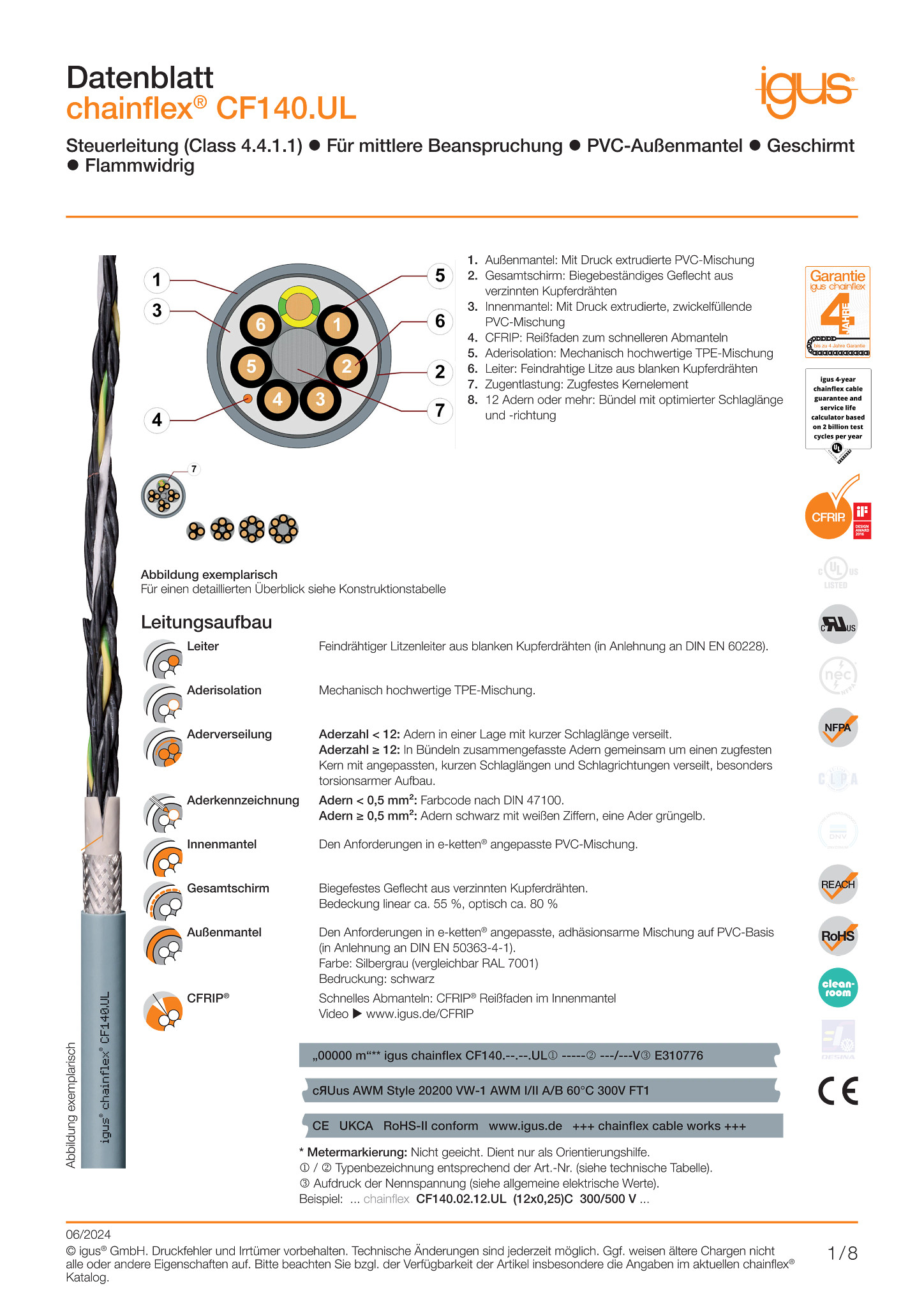 chainflex® Steuerleitung CF130.UL | igus®