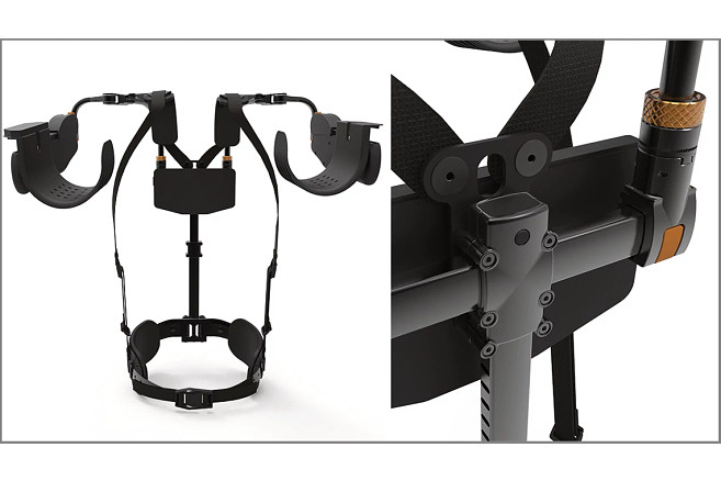 Light bearing in the portable exoskeleton