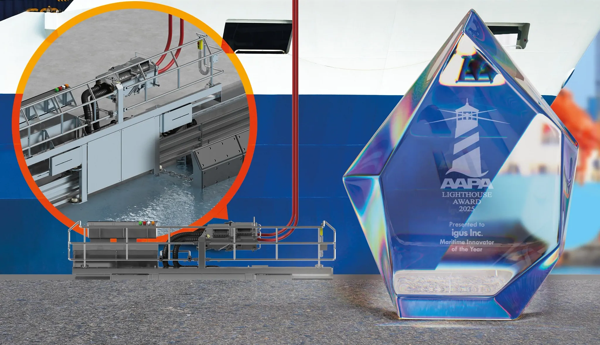 igus® vừa được vinh danh là “Nhà đổi mới hàng hải của năm” với hệ thống cấp điện di động cho cảng.