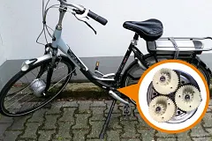 3D-printed gears in the planetary gearbox of an e-bike
