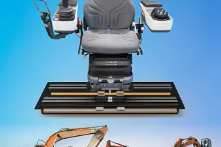 Seat adjustment for construction machinery