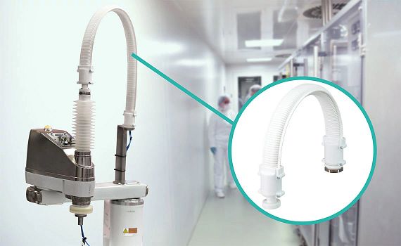 Clean SCARA Cable management solution for cleanroom applications