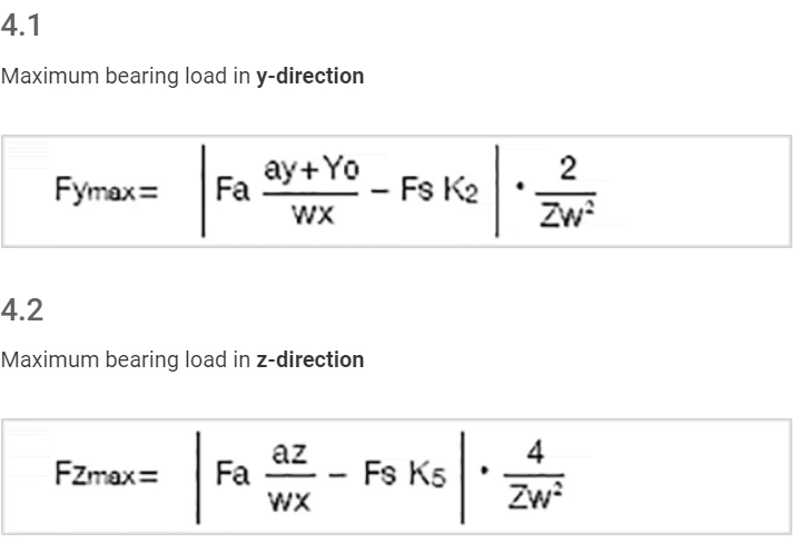 4to paso: calcular la carga máxima del rodamiento