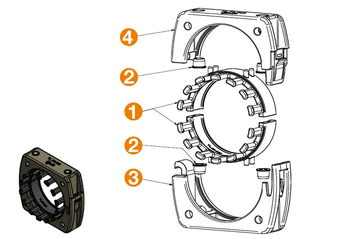 Lekki uchwyt montażowy triflex R z systemem mocowania przewodów